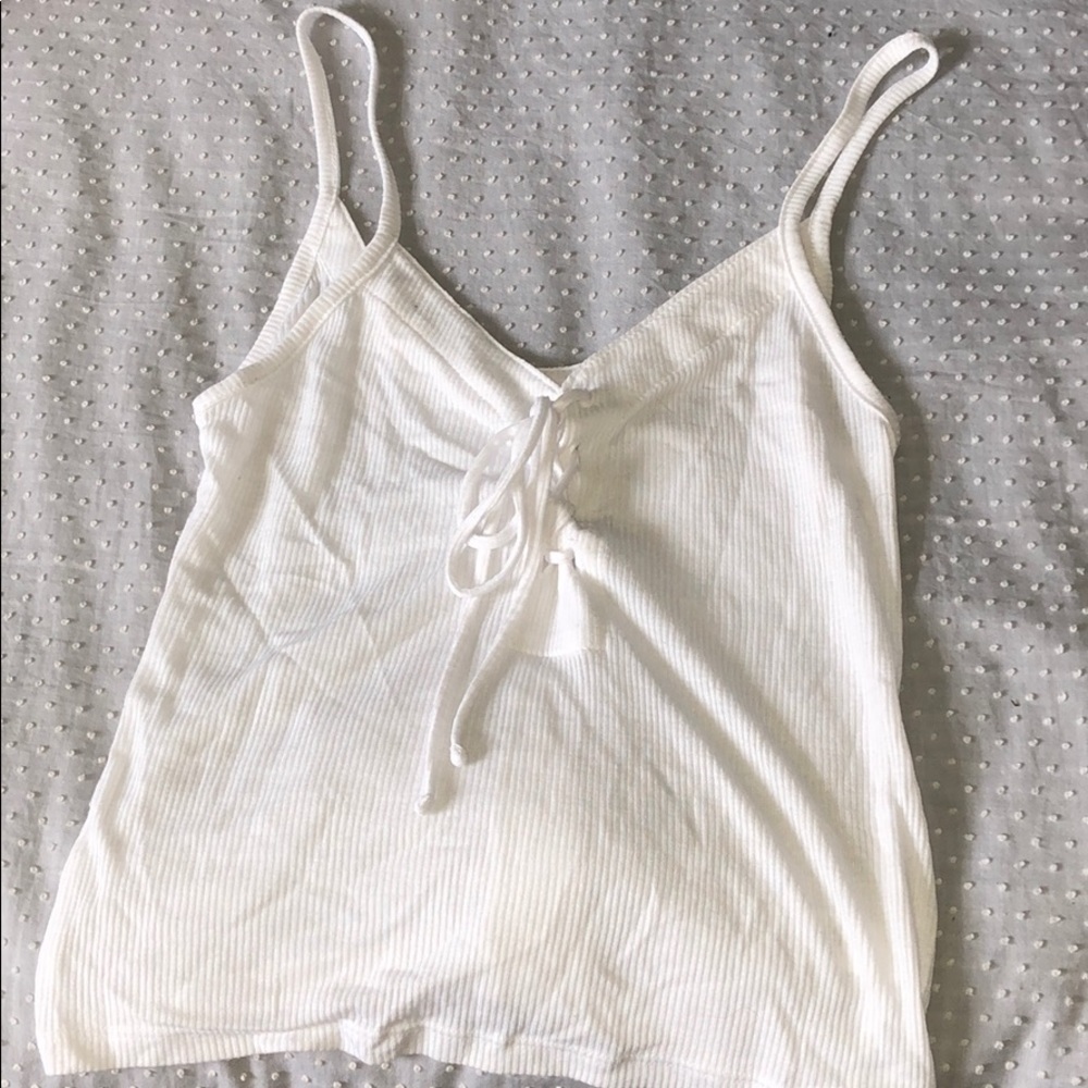 Pac sun white lace up tank